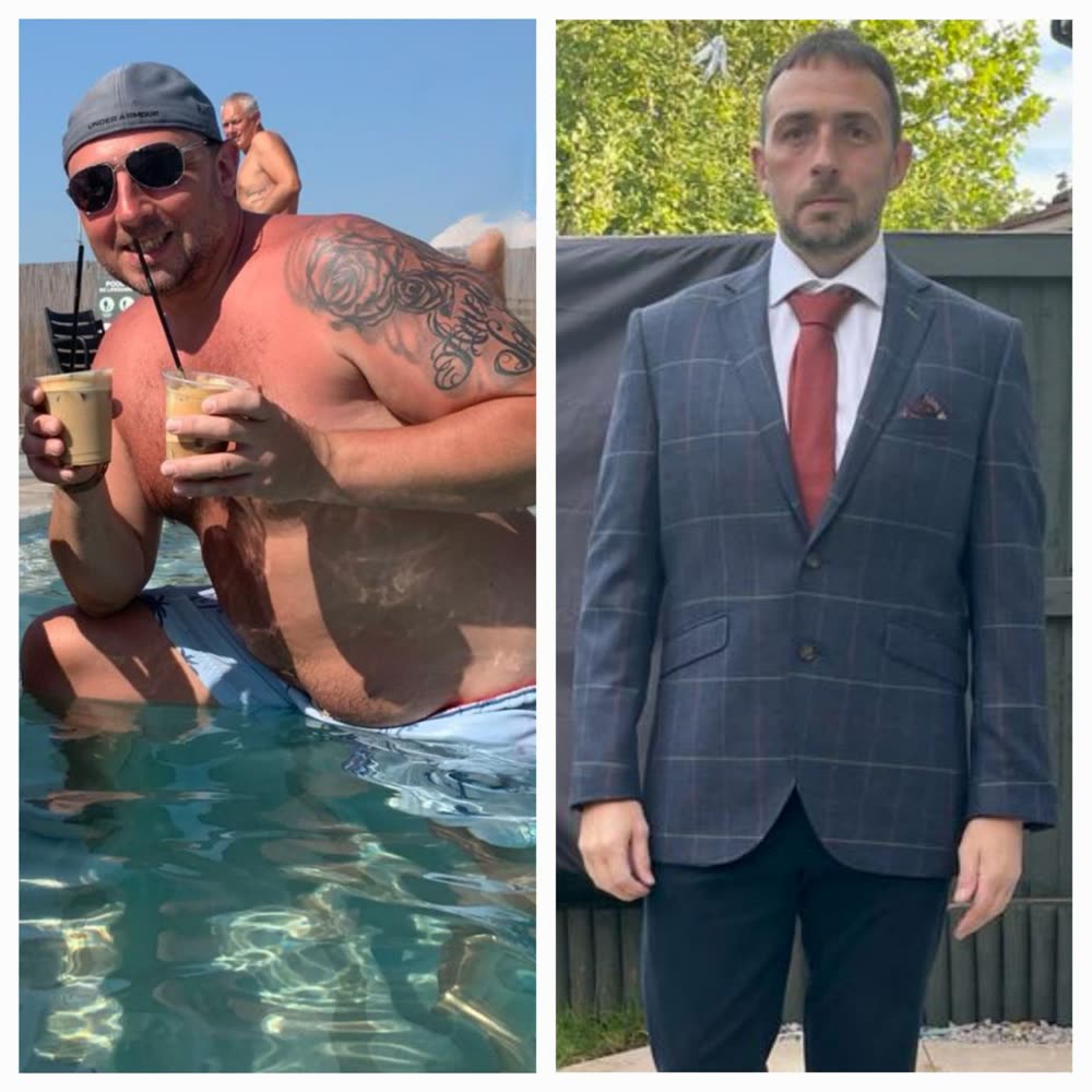 Client before and after, side by side