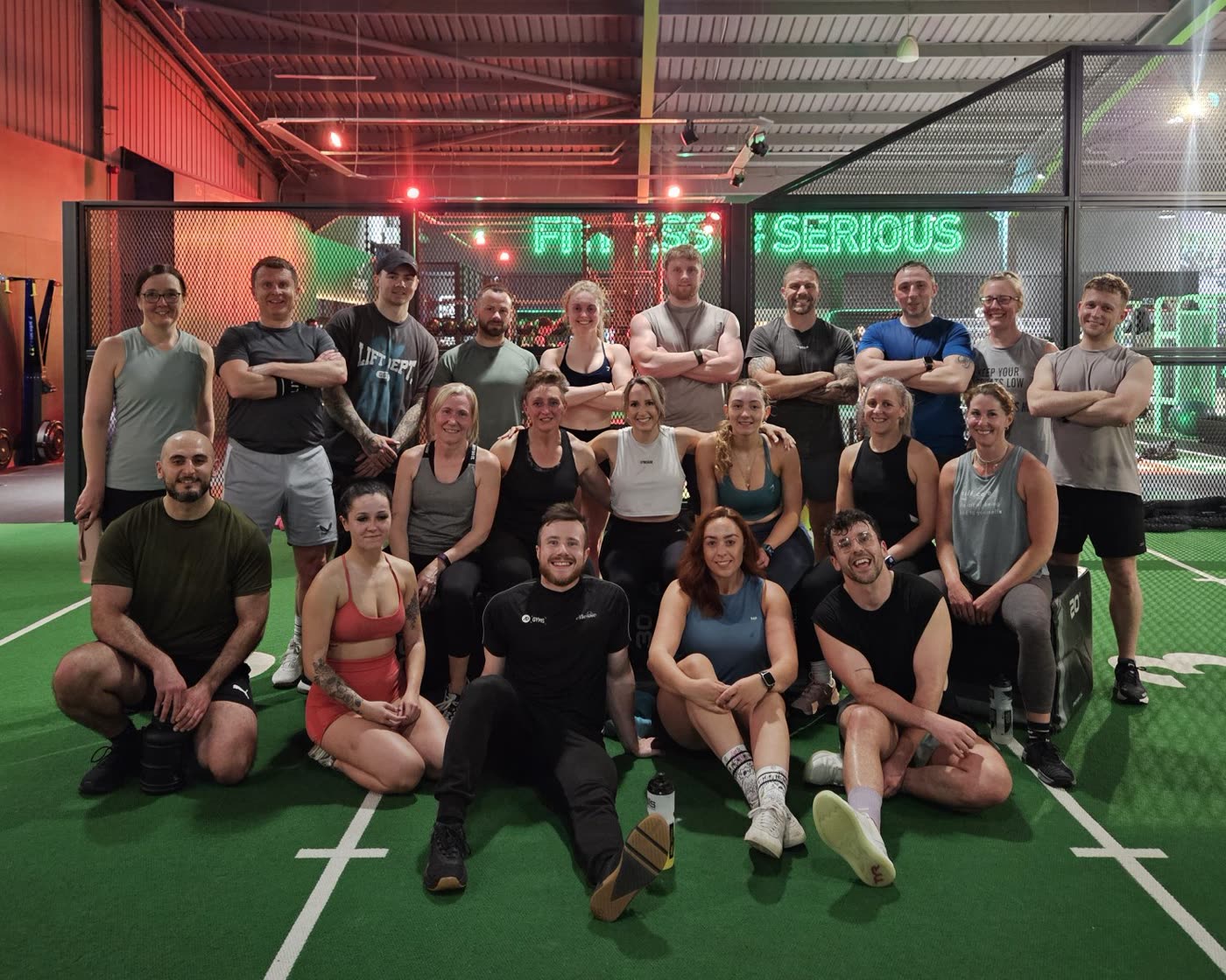 The Body Engineer group training together in the gym